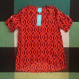 Escapada Serena top in maroon/orange. Size sm